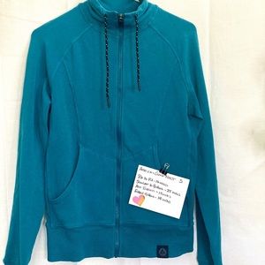 NWOT American Giant USA Made full zip women’s comfort jacket in teal. No flaws.